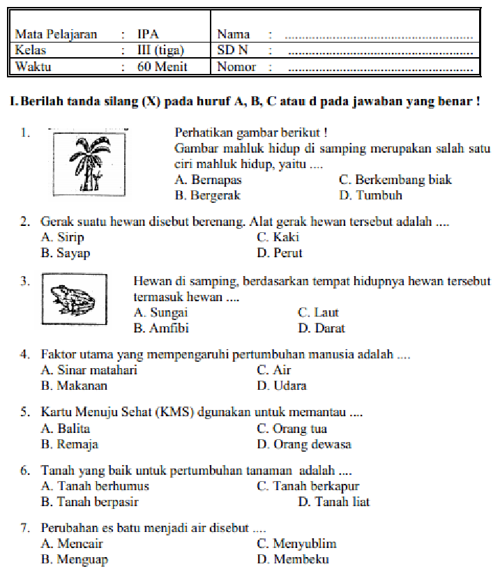 Menjelajahi Dunia Sains: Panduan Lengkap Soal IPA Kelas 3 SD Kurikulum Tingkat Satuan Pendidikan (KTSP) Menjelajahi Dunia Sains: Panduan Lengkap Soal IPA Kelas 3 SD Kurikulum Tingkat Satuan Pendidikan (KTSP)