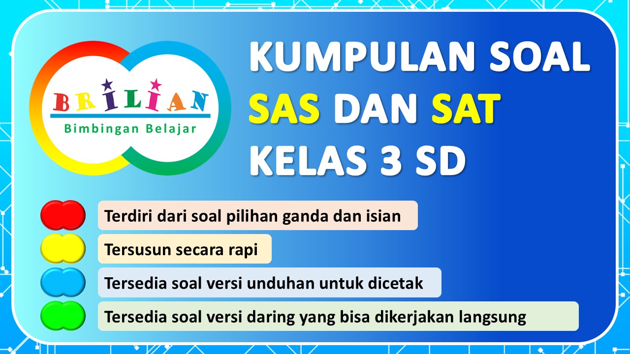 Soal SAS PJOK Kelas 3 SD dan Kunci Jawaban Versi 1 Bimbel Brilian