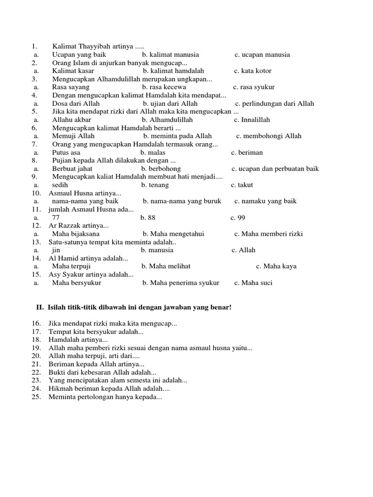 150 Contoh Soal Akhlak Kelas 1 Semester 2 dari Catatan Wali Kelas, Dijamin Inspiratif