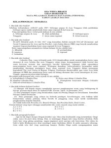 Ujian Bahasa Indonesia Kelas XII 2021 2022 PDF