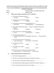 Soal Ujian Agama Kristen Kelas SD PDF