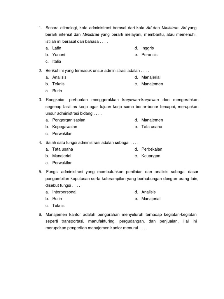 Fungsi Administrasi dan Manajemen Kepegawaian PDF