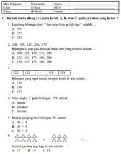 5 Contoh Soal PTS Matematika Kelas 2 SD Semester 1 yang Wajib Dikuasai Agar Anak Tak Gagal Ujian