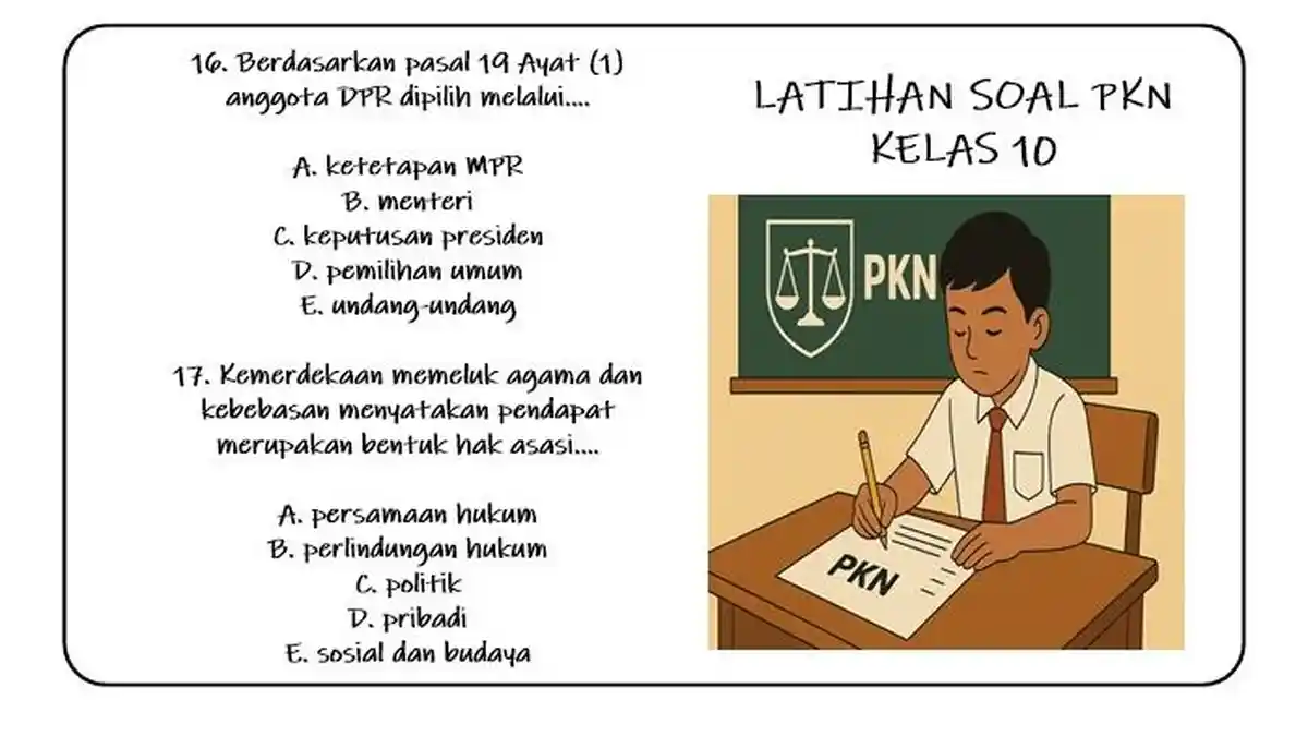 30 Soal PAS SAS PKN Kelas 10 Semester 1 Kurikulum Merdeka beserta Kunci