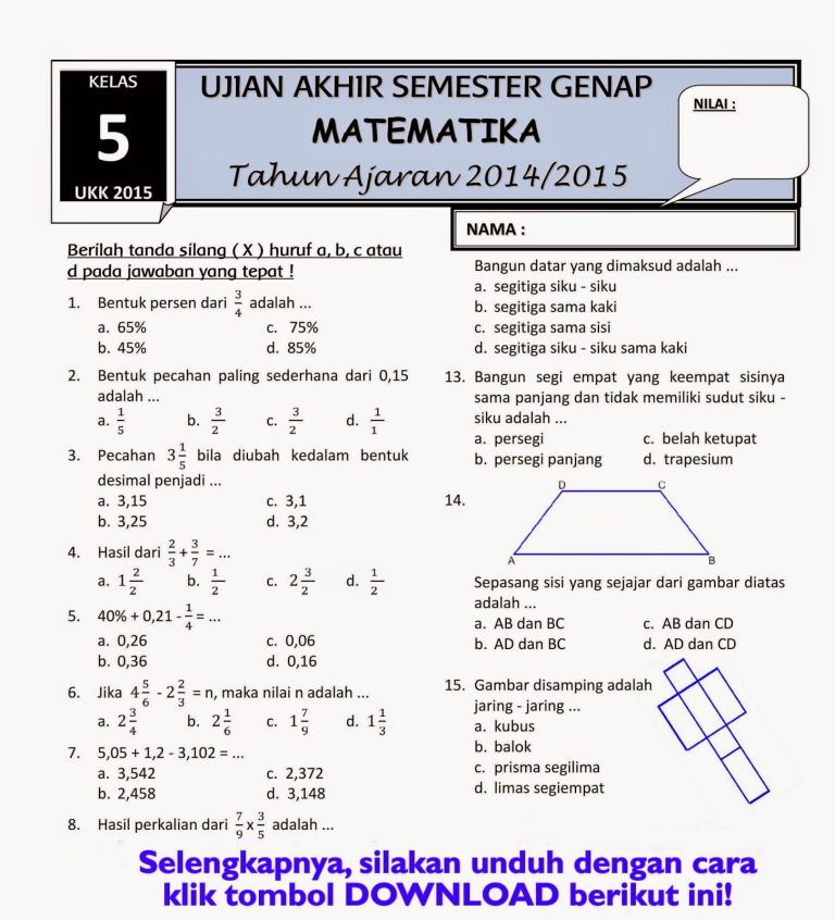 5 Latihan Soal PTS Kelas 9 Semester 1 yang Wajib Dikuasai Sebelum Ujian Tiba
