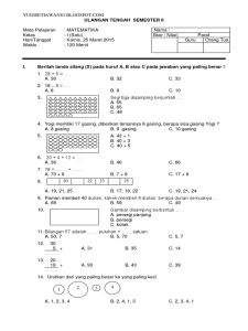 7 Lembar Kerja Soal Mid Semester 1 Kelas 2 SD Matematika Siap Cetak, Wajib Tahu Sebelum Ujian