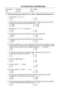 Soal Matematika Kelas 3 Tema 7 - Piffle me