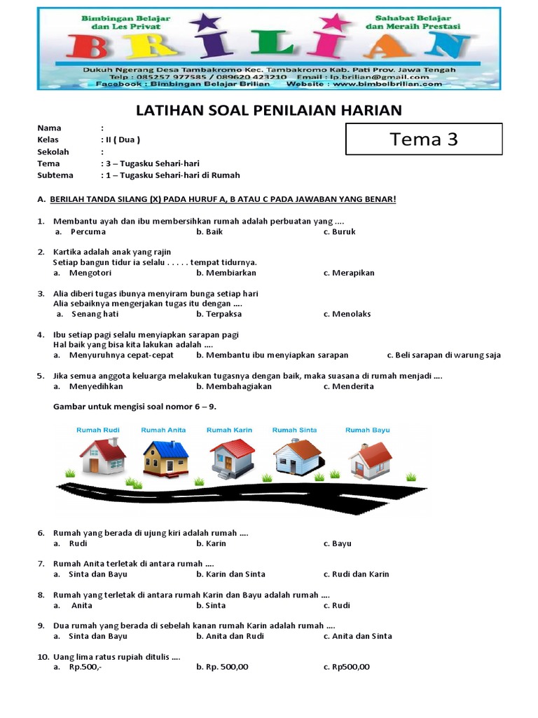 7 Contoh Soal Kelas 2 Tema 3 Subtema 1 Pembelajaran 3 yang Terbukti Bantu Anak Sukses