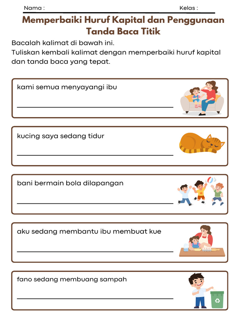 7 Contoh Soal Memperbaiki Huruf Kapital Kelas 2 SD Kurikulum Merdeka yang Sering Bikin Siswa Terkecoh