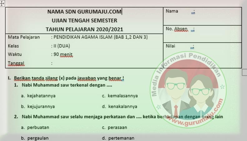 7 Contoh Soal SD PAI Kelas 2 Semester 1 K13 Revisi yang Wajib Dikuasai Siswa Sebelum Ulangan Akhir