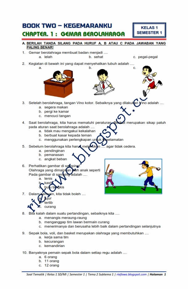 7 Contoh Soal Tema 2 Kelas 1 SD Semester 1 yang Ternyata Sulit Dipahami