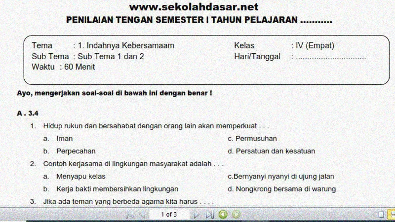 7 Rahasia Menguasai contoh soal tema 1 ulangan dan kunci jawaban kelas 4 sebelum ujian
