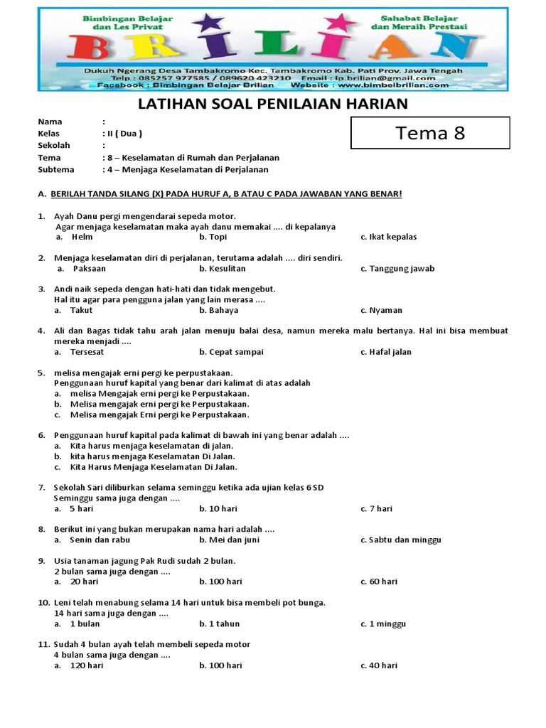Cara Cepat Naikkan Nilai dengan contoh soal sd kelas 2 tema 8 yang Efektif