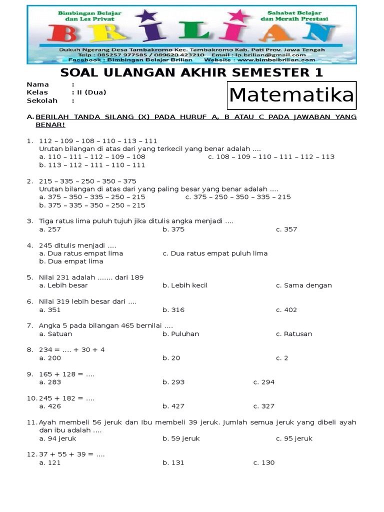 Inilah 5 Contoh Soal Mathematic MPH Kelas 2 SD yang Sering Muncul di Ujian, Ternyata Ini Trik Jitu Menjawabnya!