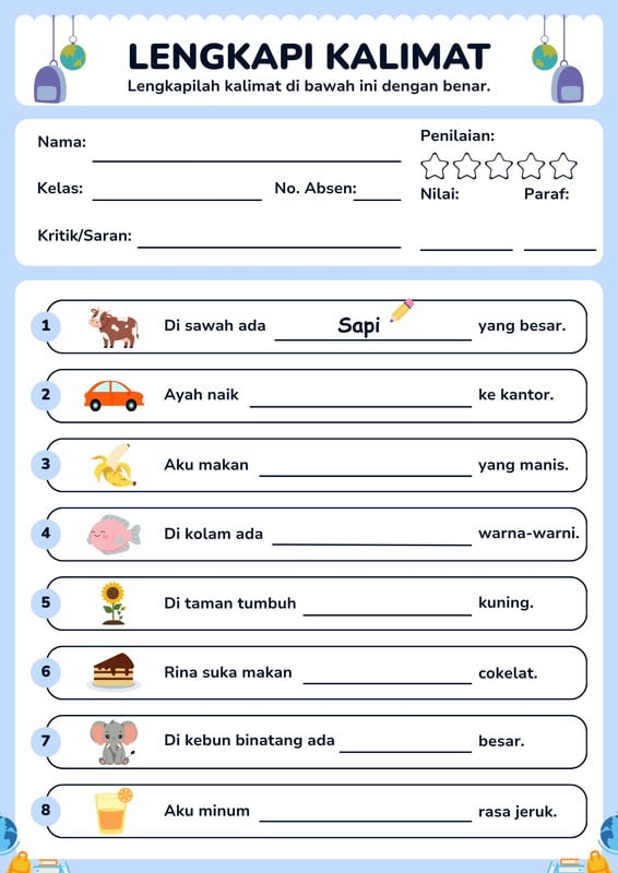 Ternyata Ini 5 Contoh Soal Melengkapi Kalimat Ungkapan Kelas 2 yang Sering Muncul di Ujian