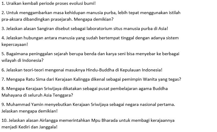 Ternyata Ini Dia Kumpulan Contoh Soal Sejarah Indonesia Kelas 10 Bab 1 dan 2 yang Wajib Kamu Kuasai Sebelum Ujian 2026