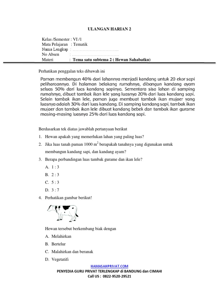 7 Rahasia Menguasai Contoh Soal Tema 1 Subtema 2 Kelas 6 yang Jarang Diketahui Selama Ini
