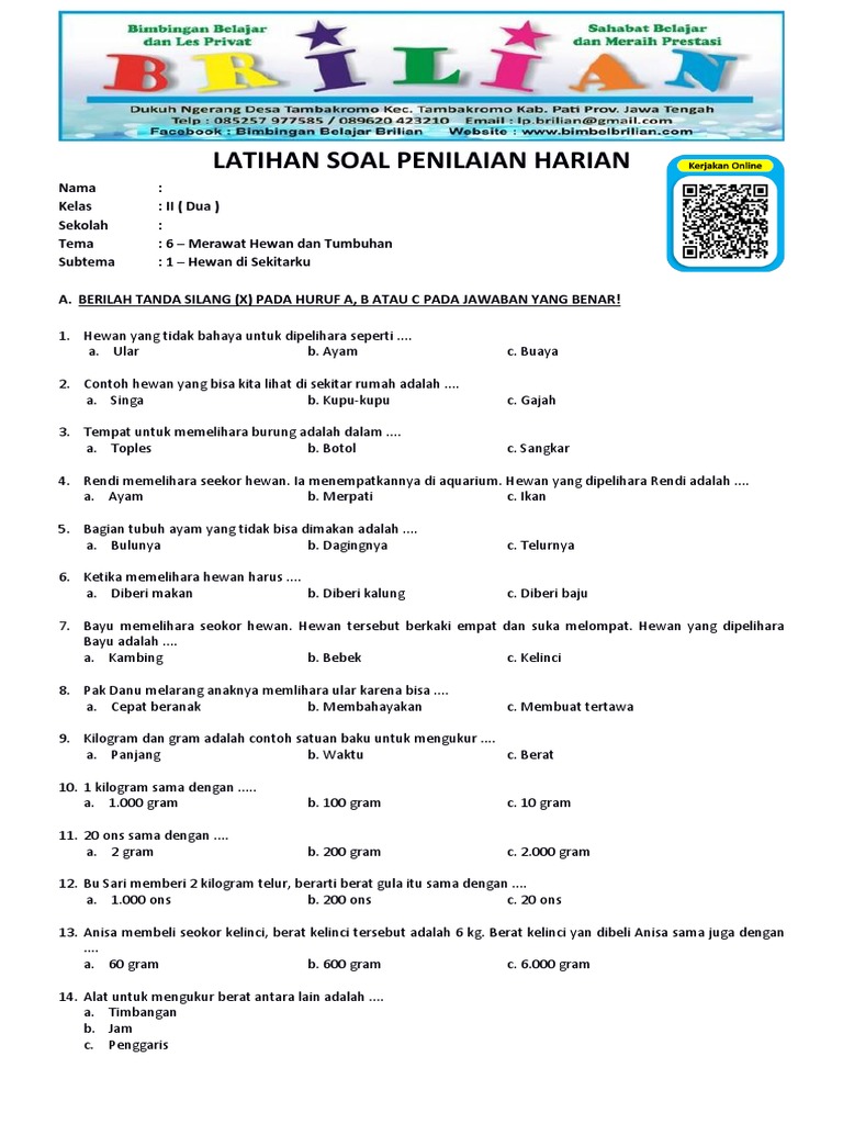 Terbukti! 7 Contoh Soal Kelas 2 Tema 6 Subtema 1 Revisi 2018 Wajib Dikuasai Sebelum Ujian