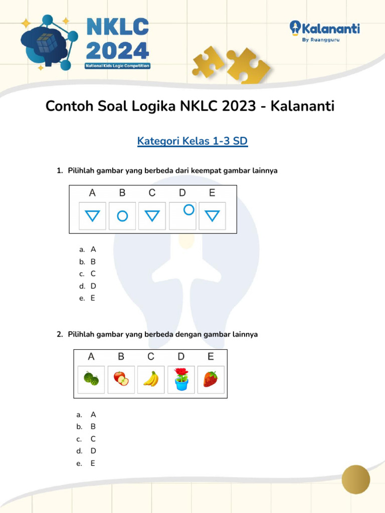Terbukti! 7 Contoh Soal Logic Kelas 1 SD Terbaru 2026 yang Bikin Anak Pintar Seketika