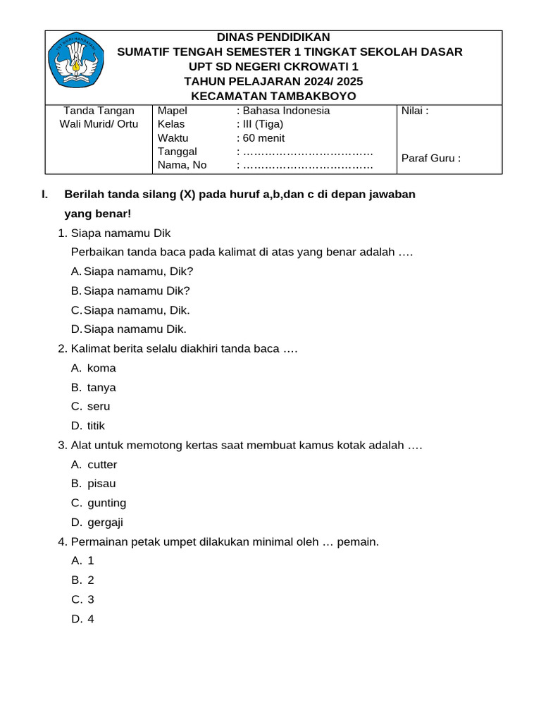 Rahasia Lolos Nilai Sempurna dengan Bocoran Soal Ujian Bahasa Indonesia Kelas 3 Semester 1 Rahasia Lolos Nilai Sempurna dengan Bocoran Soal Ujian Bahasa Indonesia Kelas 3 Semester 1