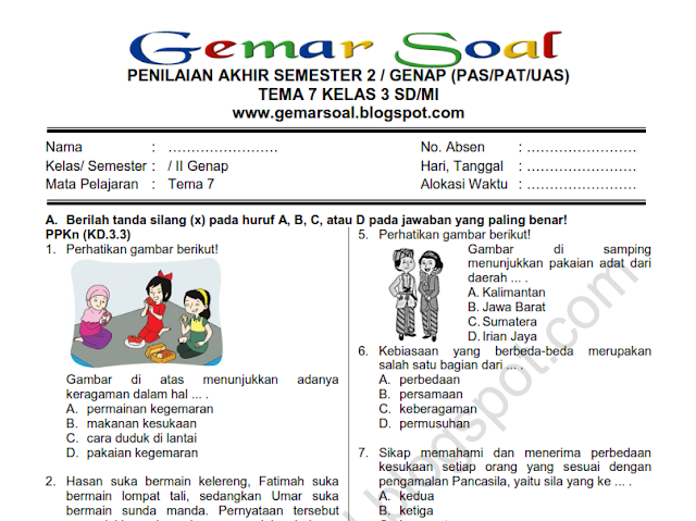 Wajib Tahu Rahasia Lulus soal ujian tema 7 kelas 3 semester 2 Agar Nilai Maksimal